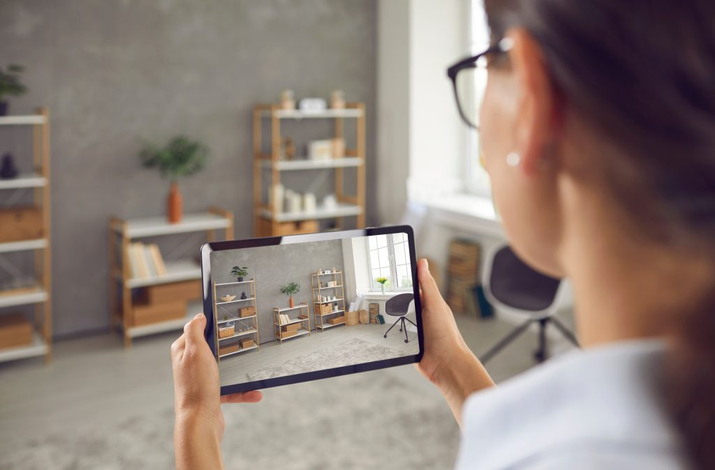 Woman using Inventory Base platform to carry out inventory check