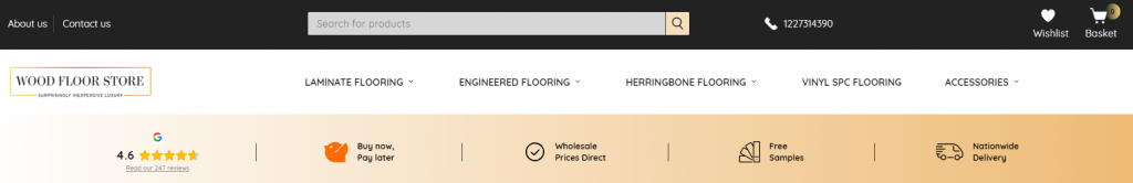 A USP banner of a client’s website.