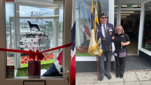 The Crafty Black Dog shop with owner standing outside